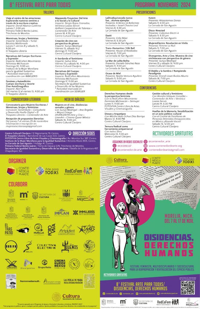 Contenedor de Arte | PROGRAMACIÓN 8° Festival Arte para Todxs / Disidencias, Derechos Humanos.