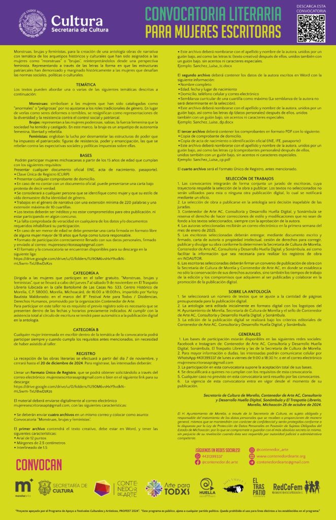 Contenedor de Arte | Amplían convocatoria “Monstruas, brujas y feministas” para mujeres que escriben