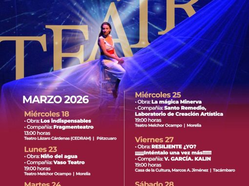 ¡No te pierdas el Día Mundial del Teatro! Habrá funciones en Morelia, Pátzcuaro y Tacámbaro ¡No te pierdas el Día Mundial del Teatro! Habrá funciones en Morelia, Pátzcuaro y Tacámbaro