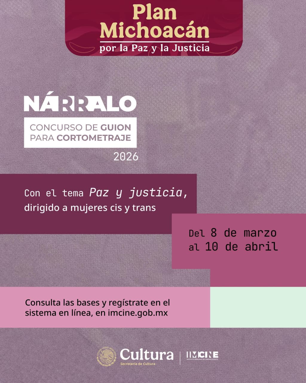 ¡Gana 50 mil pesos por tu guion! Convocatoria especial para mujeres de Michoacán