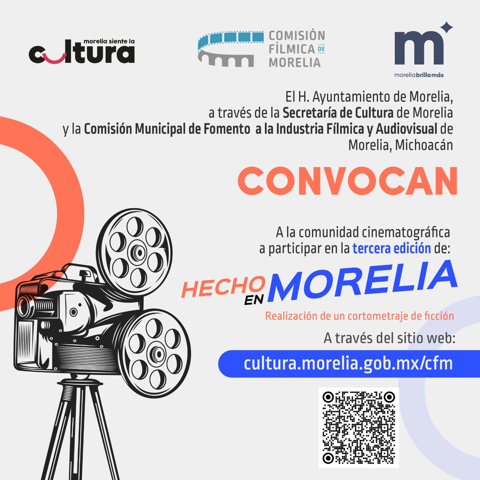 SeCultura mantiene abierta convocatoria para creación de cine ‘Hecho en Morelia
