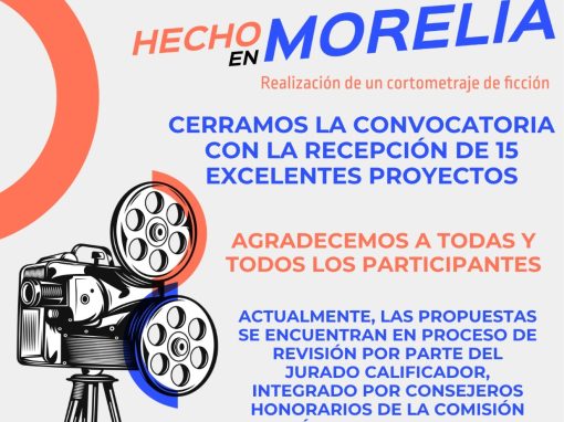 Talento cinematográfico, cierra convocatoria ‘Hecho en Morelia 2026’ Talento cinematográfico, cierra convocatoria ‘Hecho en Morelia 2026’