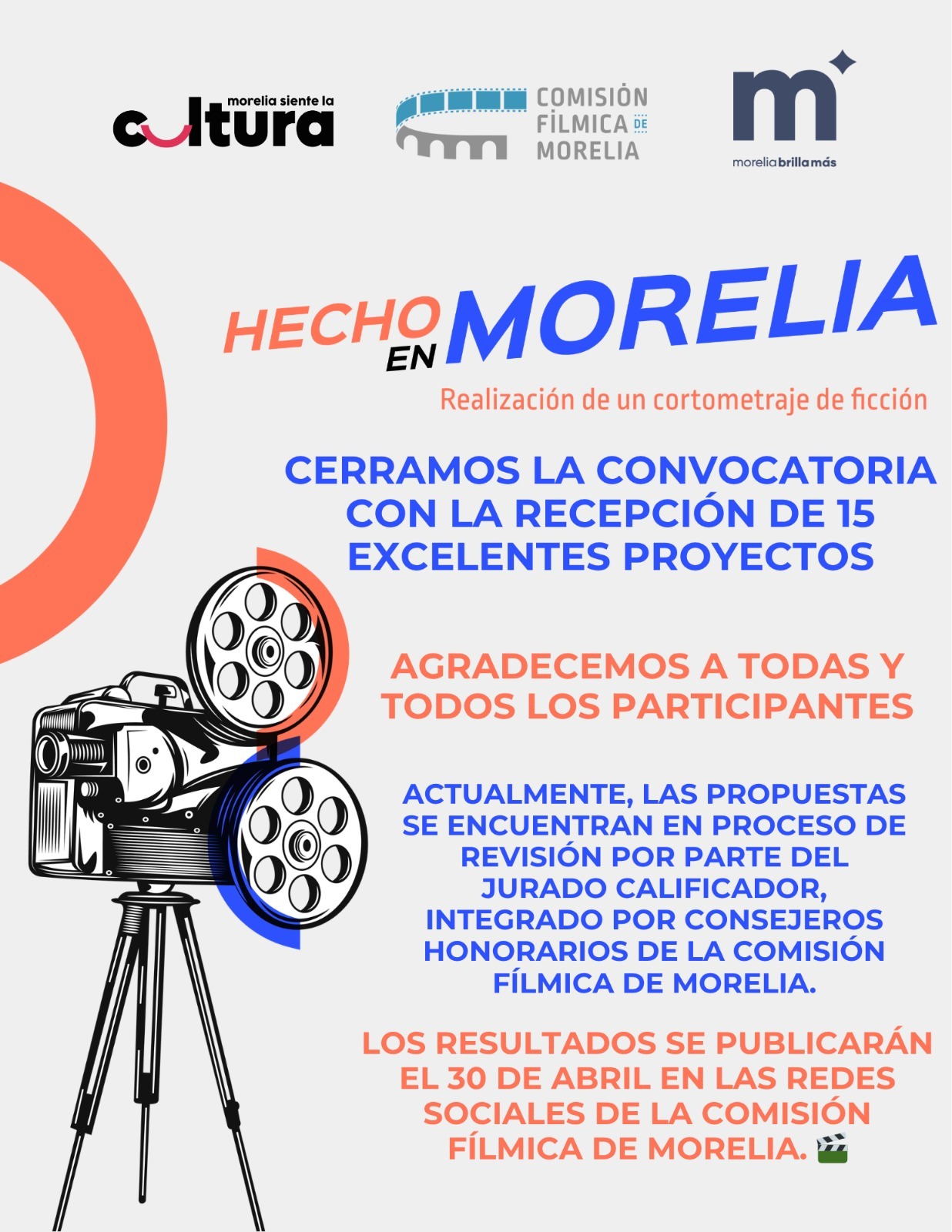 Talento cinematográfico, cierra convocatoria ‘Hecho en Morelia 2026’