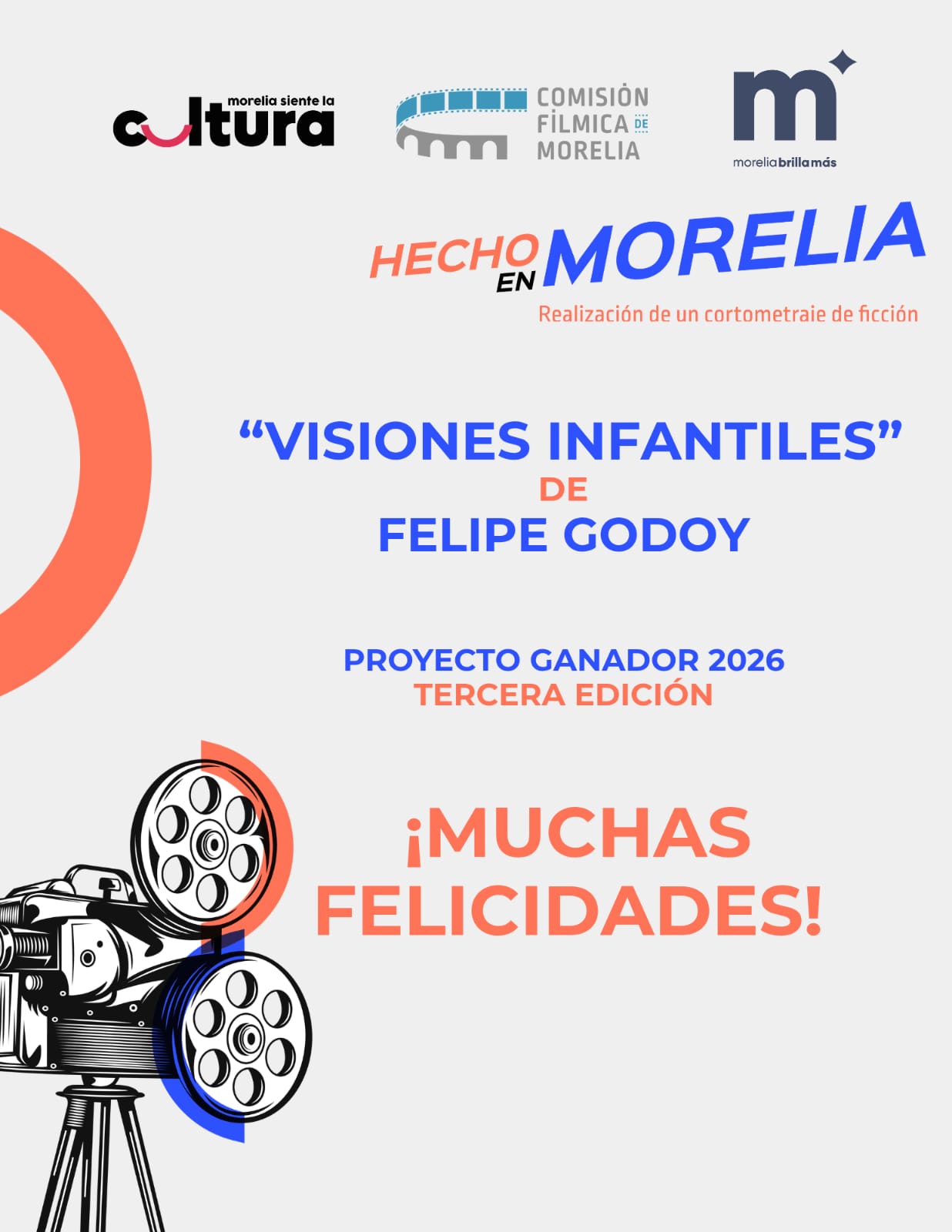 Anuncian al ganador de la convocatoria de cine “Hecho en Morelia 2026”