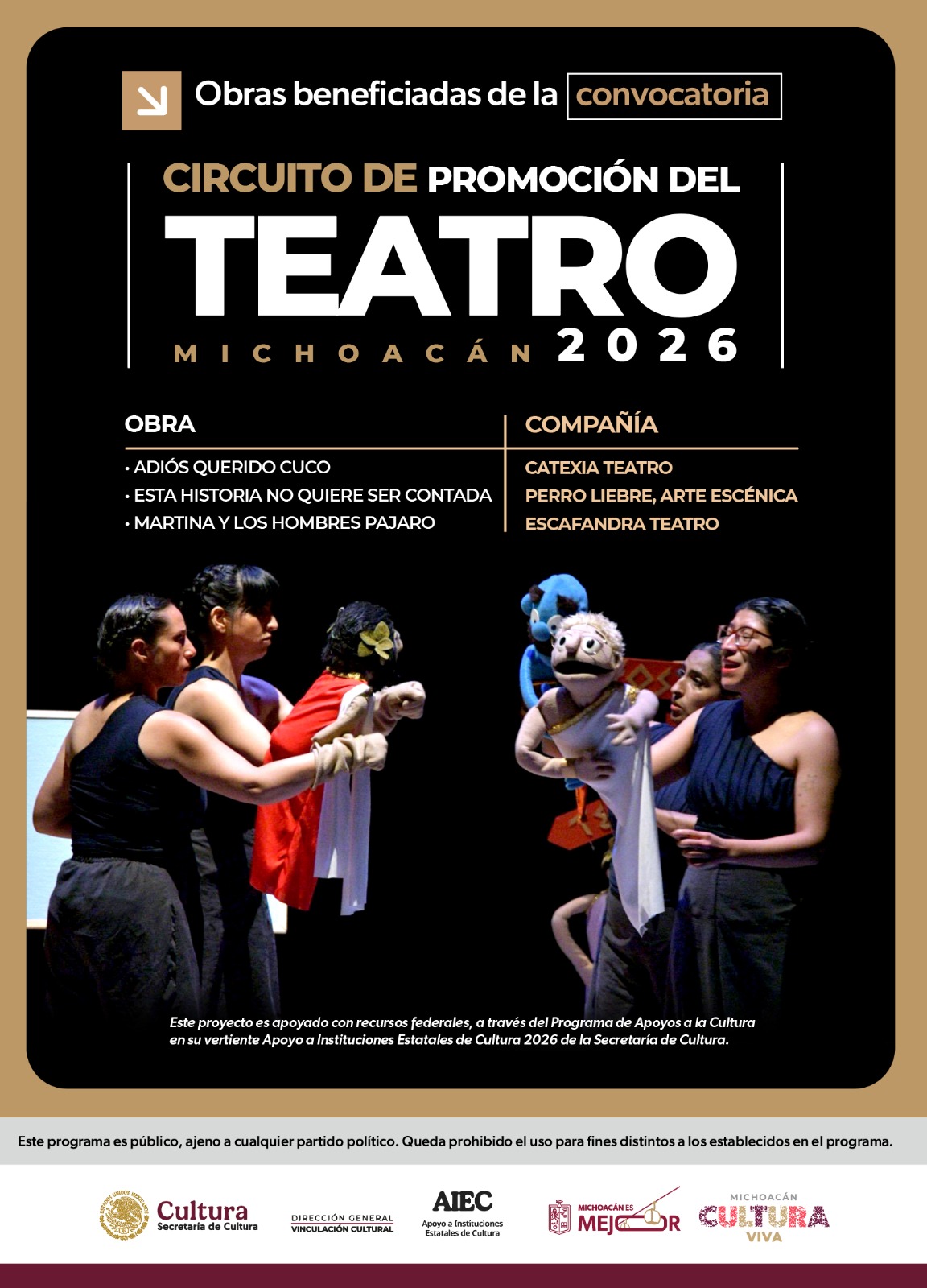 Secum anuncia las obras seleccionadas para el Circuito de Promoción del Teatro 2026