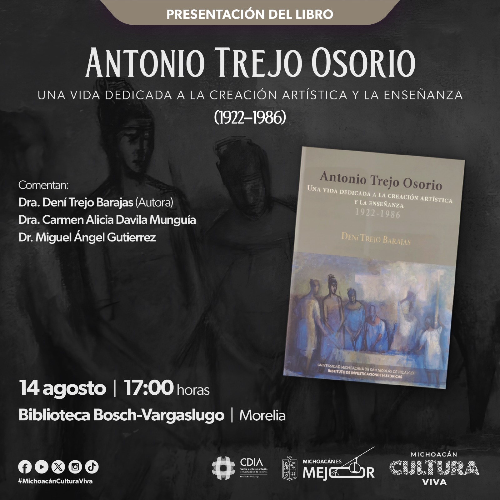 Presentarán libro sobre el pintor y grabador Antonio Trejo Osorio