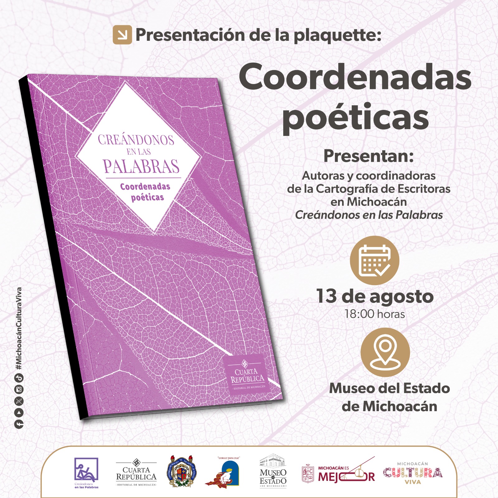 Autoras michoacanas presentarán “Coordenadas poéticas” en el Museo del Estado
