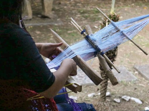 Taller de telar de cintura y de pedal en el Jesuita de Pátzcuaro
